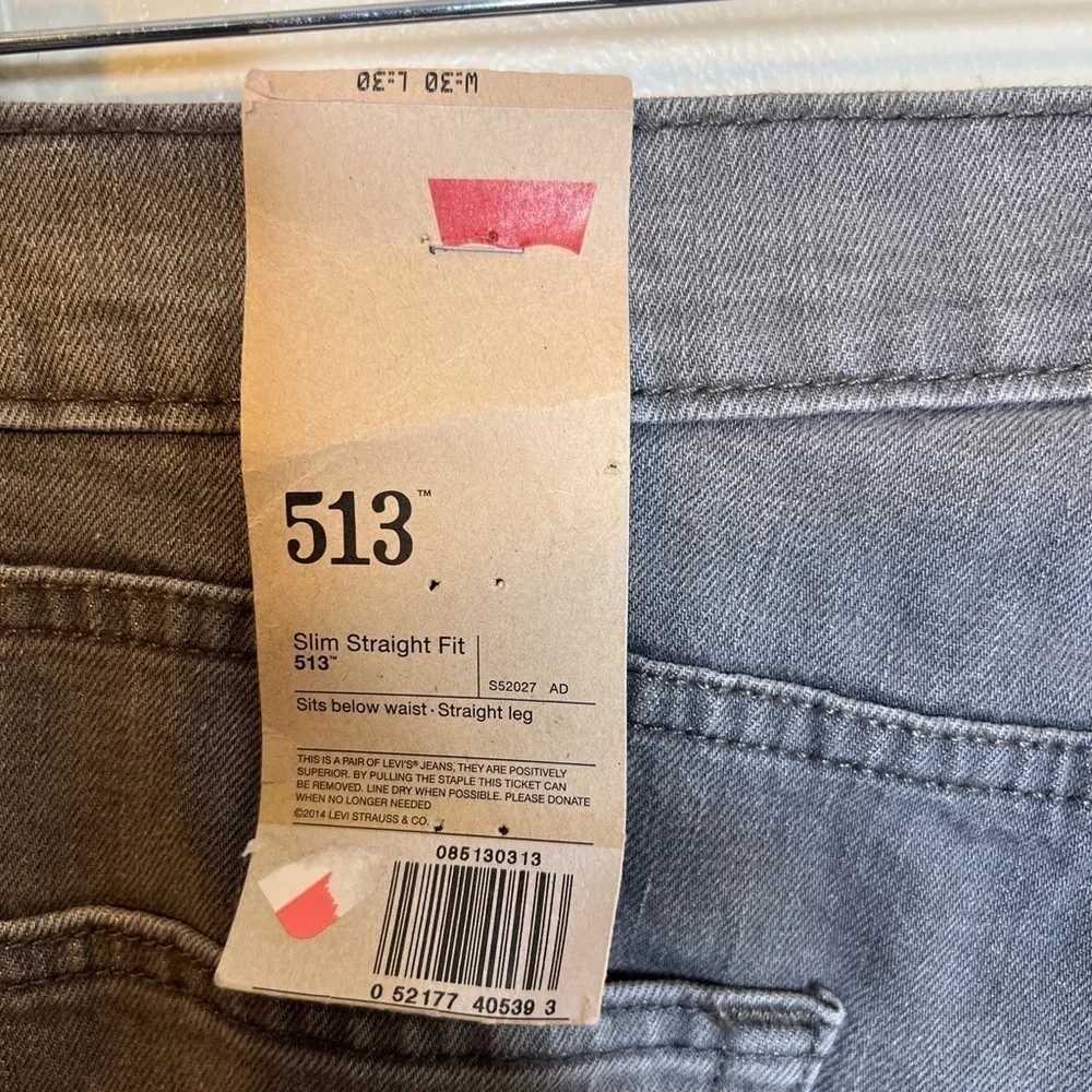 Levi's Gray Slim Straight Denim Jeans Men's 30x30 Casual Work Outdoor